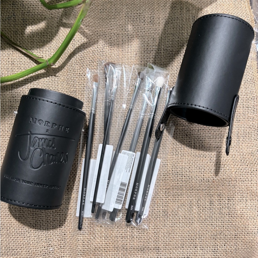 NEW Morphe X James Charles Black Handle Brushes Set With Case